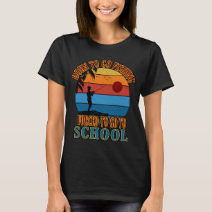 Camiseta Engraçado Nascido Para Ir Pescar Bass Peixe Pescad