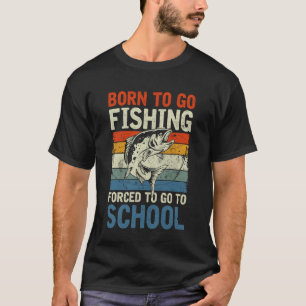 Camiseta Engraçado Nascido para Ir Pescar Robalo Peixe Pesc