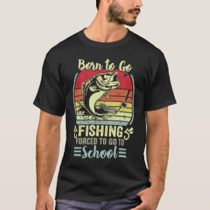 Camiseta Engraçado Nascido Para Ir Pescar Robalo Peixe Pesc