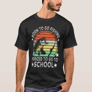 Camiseta Engraçado Nascido Para Ir Pescar Robalo Peixe Pesc