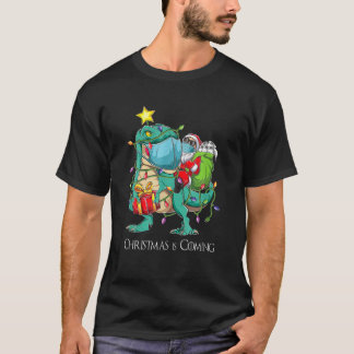 Camiseta Engraçado Natal 2021 Papais noeis Andando Árvore D