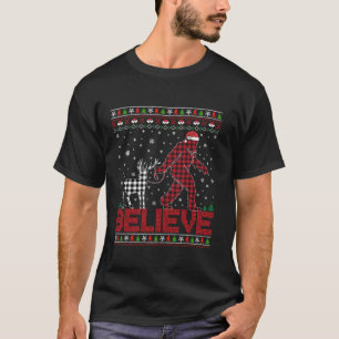 Camiseta Engraçado Natal Acredite em Xadrez Grande