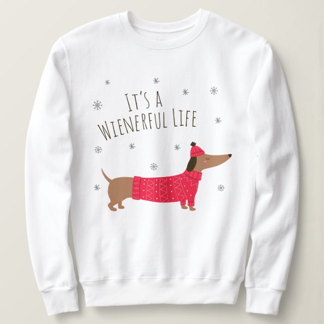 Camiseta Engraçado Natal Dachshund (Frente do Design)