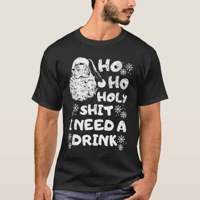 Camiseta Engraçado Natal dizendo vitória de natal bêbada (Frente)