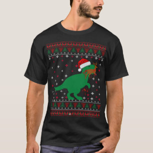 Camiseta Engraçado Natal Feio T Rex Comendo Reindeer Sweate