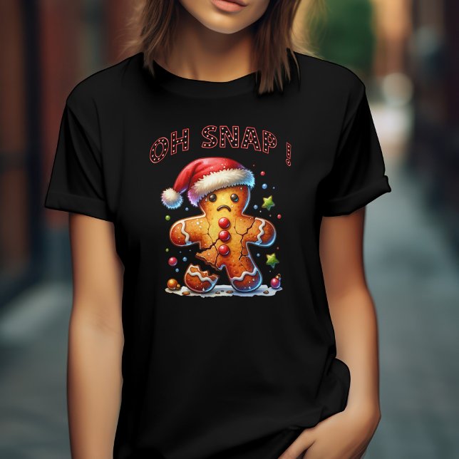 Camiseta Engraçado Natal Gingerpão homem oh snap (Criador carregado)