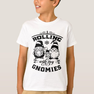Camiseta Engraçado Natal Gnomo Garotos Bonitos Meninas Meni