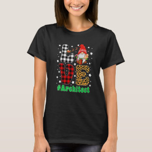 Camiseta Engraçado Natal Leopard Xadrez AMOR Arquiteto Gnom
