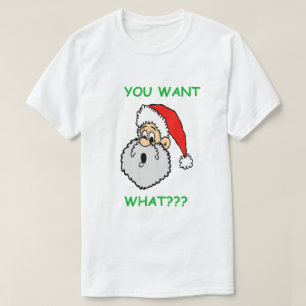 Camiseta Engraçado Natal Papai Noel Surpreende Você Quer