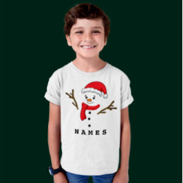 Camiseta Engraçado Natal Personalizado, Criança Neve