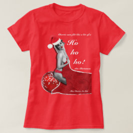 Camiseta Engraçado Natal Pinup Hoe Piada Senhoras Xmas T-Sh