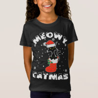 Engraçado Negro Gato Luzes de Natal Feliz Moga Cat
