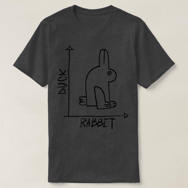 Camiseta Engraçado Nerd de Ciência Duck Rabbit Física Geek  (Frente do Design)