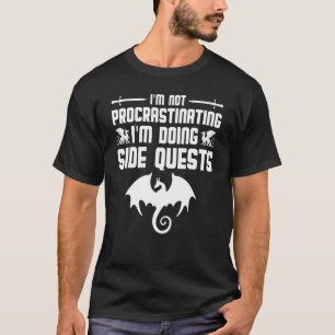 Camiseta Engraçado Nerdy Não Procrastinando Buscas Laterais