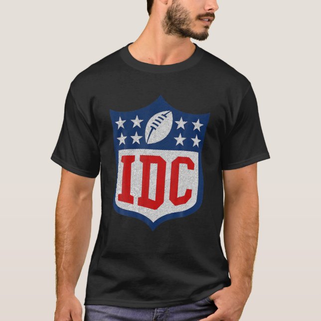 Camiseta Engraçado no futebol americano IDC Não me importo  (Frente)