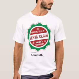 Camiseta Engraçado no workshop Santa Claus