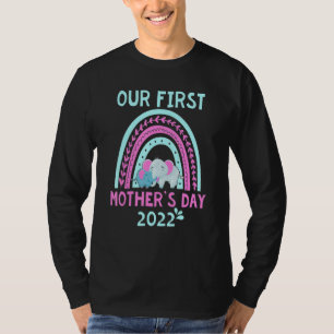 Camiseta Engraçado Nosso Primeiro Dia de as mães Elefante 2