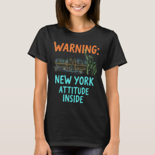Camiseta Engraçado Nova Iorque Noite Skyline Vintage