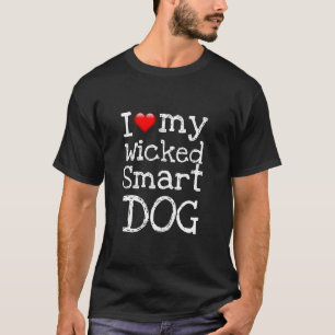 Camiseta Engraçado Novidade, adoro meu cão inteligente