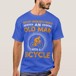 Camiseta Engraçado Nunca Subestimar O Velho Com Gif De Bici