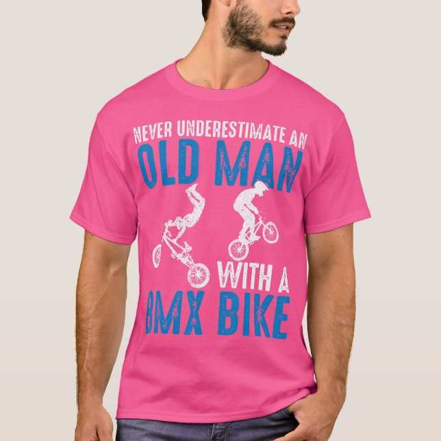 Camiseta Engraçado Nunca Subestimar Um Velho Com Um Bmx Bi (Frente)