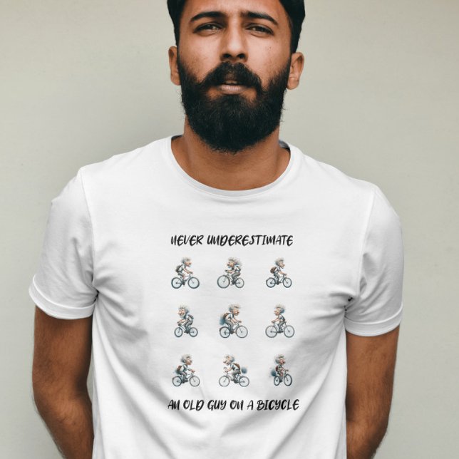 Camiseta Engraçado Nunca subestime uma velha cara de bicicl (Criador carregado)