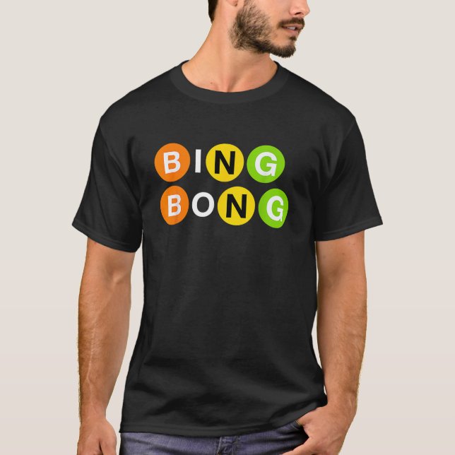Camiseta Engraçado NYC Subway Bing Bong Rally T Shirt (Frente)
