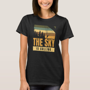 Camiseta Engraçado O Céu Está Chamando Vintage Paraquedismo