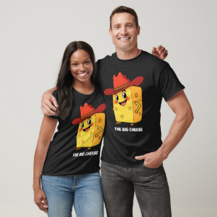 Camiseta Engraçado O Grande Queijo com Chapéu de Cowboy de