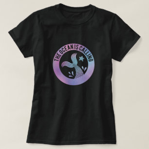 Camiseta Engraçado O Oceano Está Chamando Sereia Galáxia