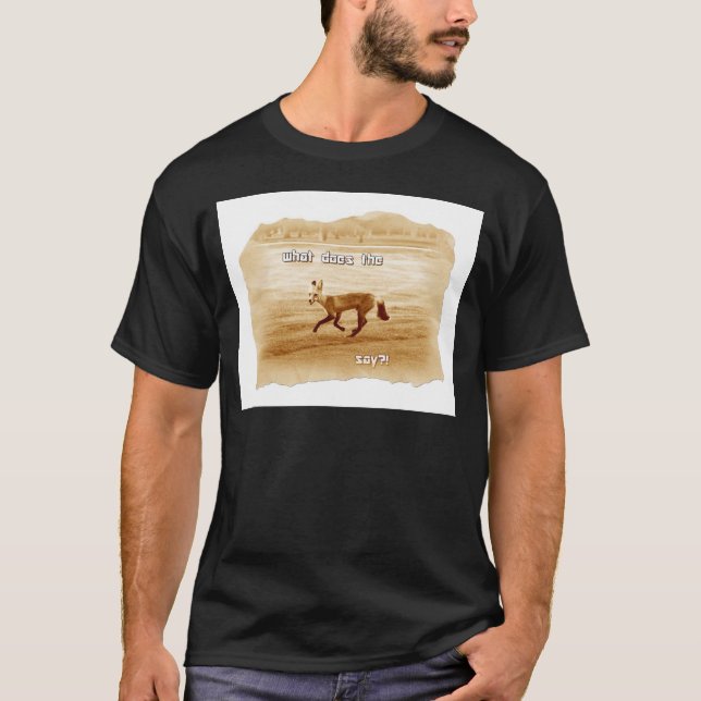 Camiseta engraçado o que o raposo diz (Frente)
