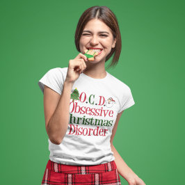 Camiseta Engraçado Obsessão de Natal Feriado de Mulher Boni