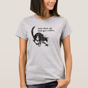Camiseta Engraçado obtenha o gato do café