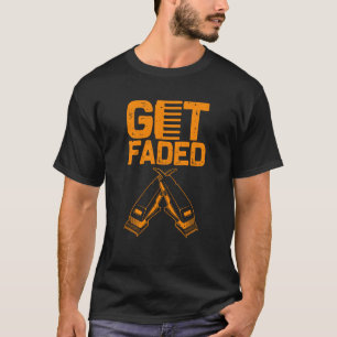 Camiseta Engraçado Obter Barbeiro Desbotado Para Homens Mul