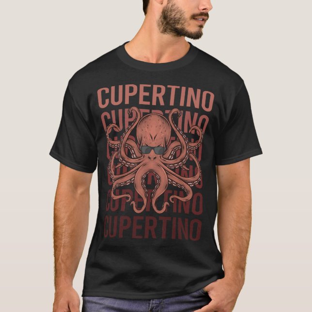 Camiseta Engraçado Octopus Cupertino (Frente)