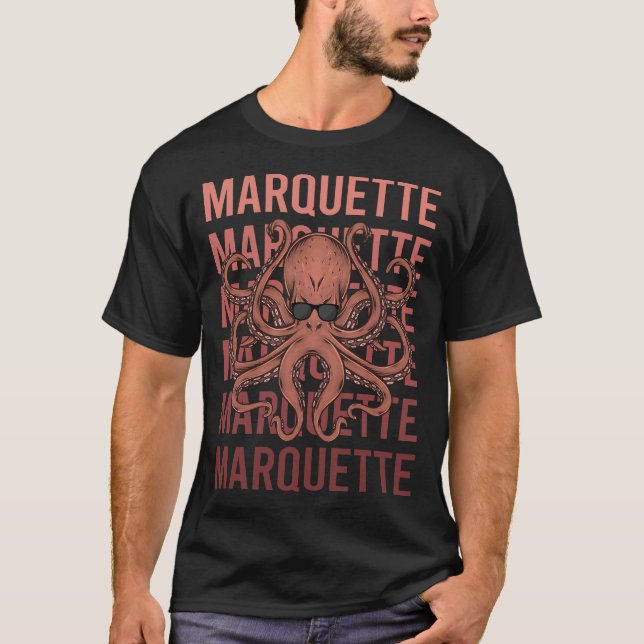 Camiseta Engraçado Octopus Marquette (Frente)
