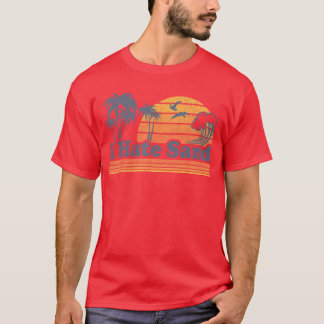 Camiseta Engraçado Odeio Férias de Verão na praia de areia