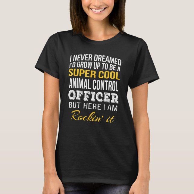 Camiseta Engraçado oficial de controle de animais presentes (Frente)