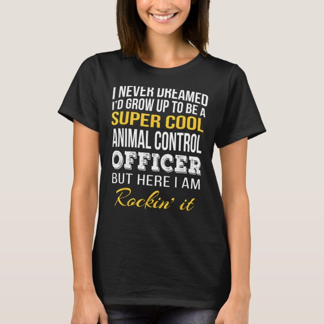 Camiseta Engraçado oficial de controle de animais presentes (Frente)