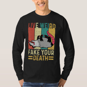 Camiseta Engraçado Ogambm Possum Tee Live Weird Falso Deat