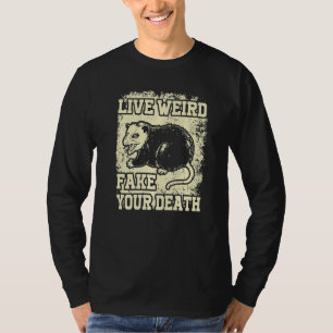 Camiseta Engraçado Ogambm Possum Tee Live Weird Falso Deat