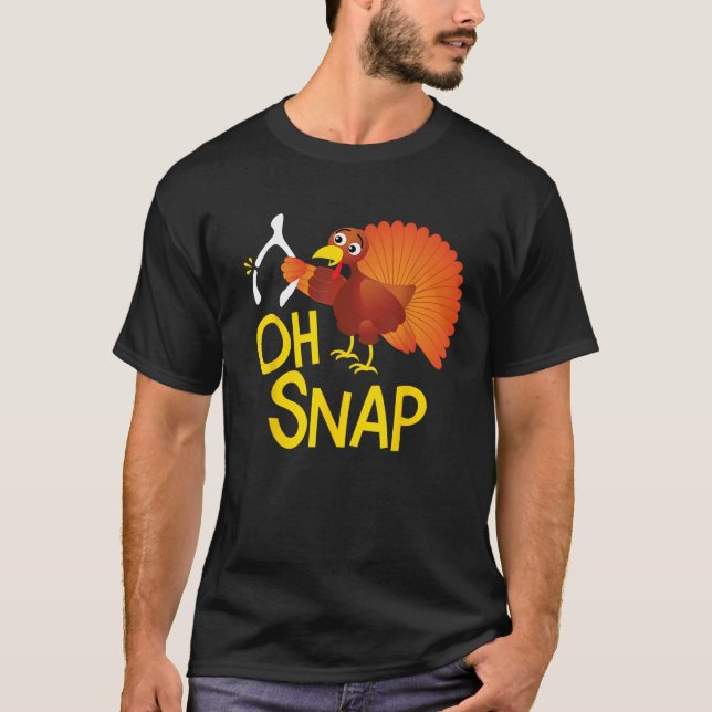 Camiseta Engraçado Oh Snap Ação de Graças à Turquia Bonita  (Frente)