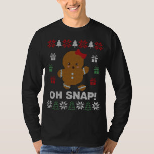 Camiseta Engraçado Oh Snap! Gingerbird Cookie Ugly Sweater