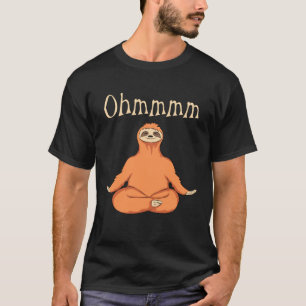 Camiseta Engraçado Ohmmm Yoga Sloth Zen Meditação Fitness