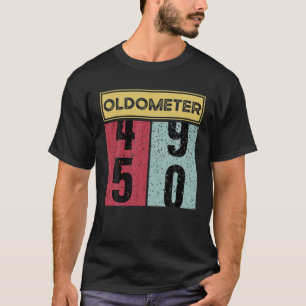 Camiseta Engraçado Oldometer 50 Anos De Idade