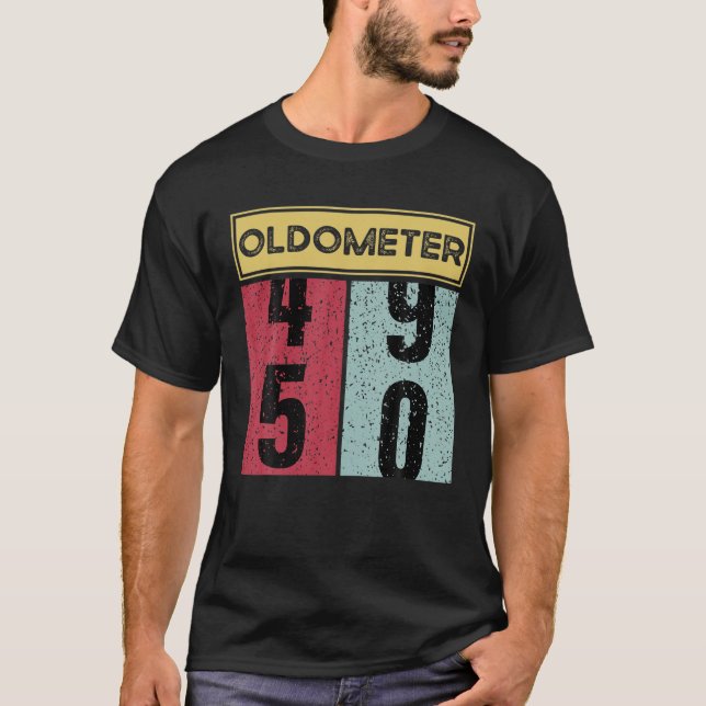Camiseta Engraçado Oldometer 50 Anos De Idade (Frente)