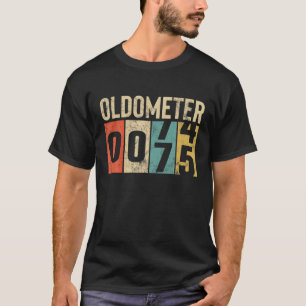 Camiseta Engraçado Oldometer De 75 Anos Vintage 75 Anos