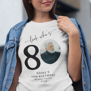 Camiseta Engraçado "Olha quem tem 80", 80 de aniversário de