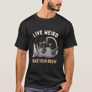 Camiseta Engraçado Om Vive Estranho Falso Sua Morte Rua