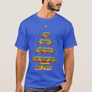 Camiseta Engraçado Ônibus Escolar Papais noeis Xmas Bus Chr